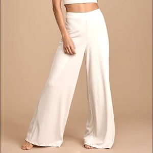 🔥Lulu’s Softly Ribbed “Time to Drink Wine” Pants, Romantic,Flowing,Side Zipper